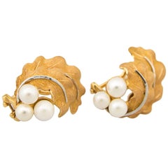 Mario Buccellati 18-Karat Gold and Pearl Earrings