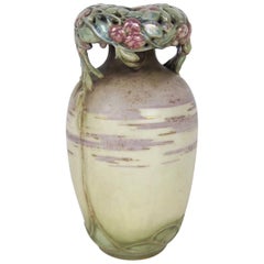 Antique Riessner, Stellmacher & Kessel Amphora Openwork Porcelain Vase