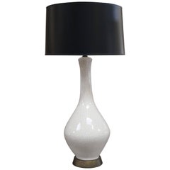 White Crackled Ceramic Table Lamp 3