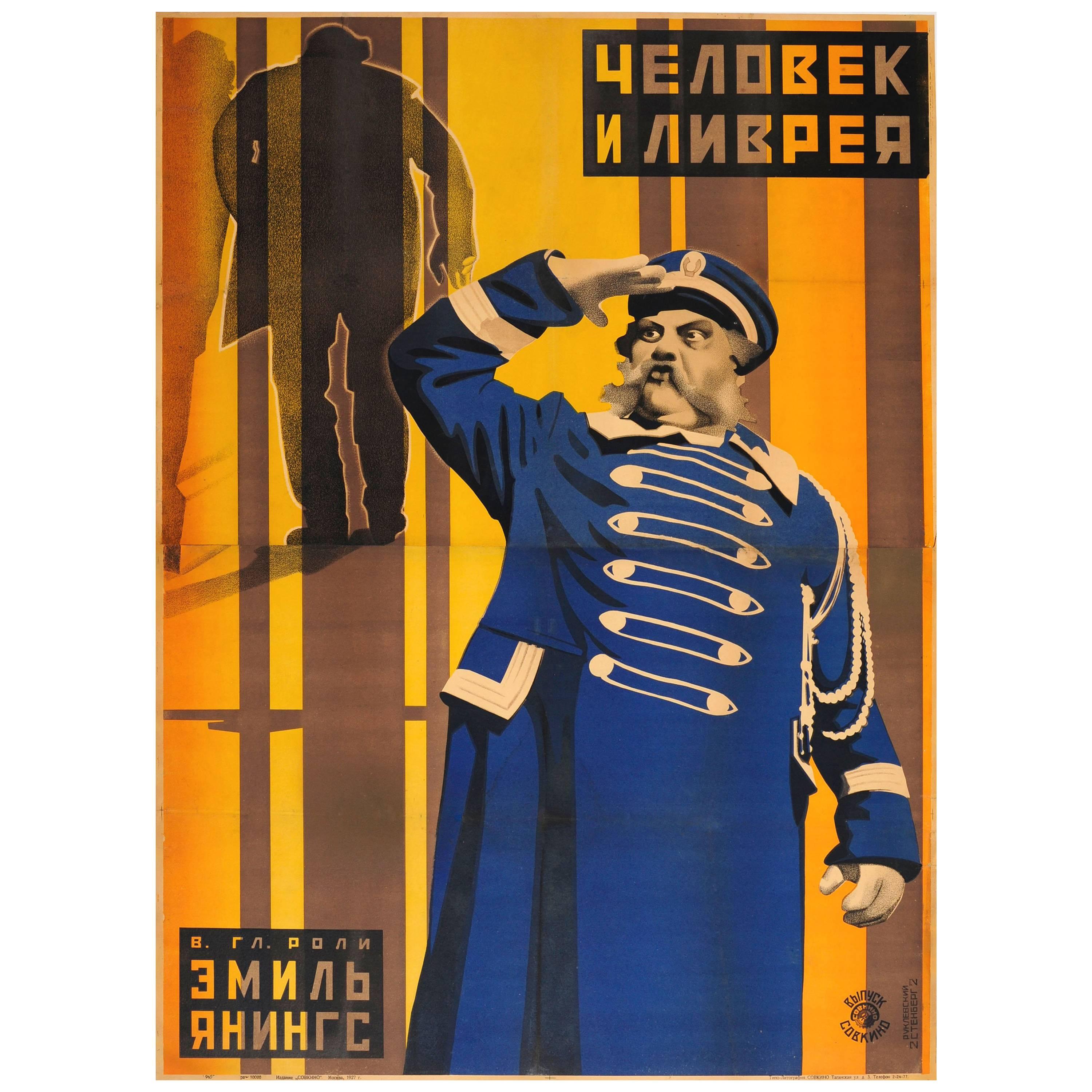 Affiche originale du film soviétique constructiviste de 1927 Der Letzte Mann, La dernière rigueur