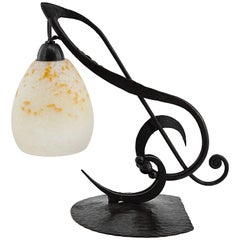 Charles Schneider French Art Deco Musical Lamp, 1920s 8