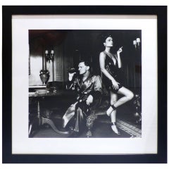 Helmut Newton Framed Poster, Hugh Hefner and Carrie Leigh, Beverly Hills 1984