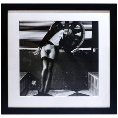 Vintage Helmut Newton Framed Poster, Violetta at Les Bains Douches, Paris 1979