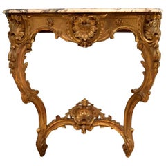 19th Century French Louis XV Style Giltwood Console