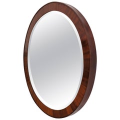 19th Century Wall Mirror, Cross Banded Mahogany Frame, English, Bevel Glass 9