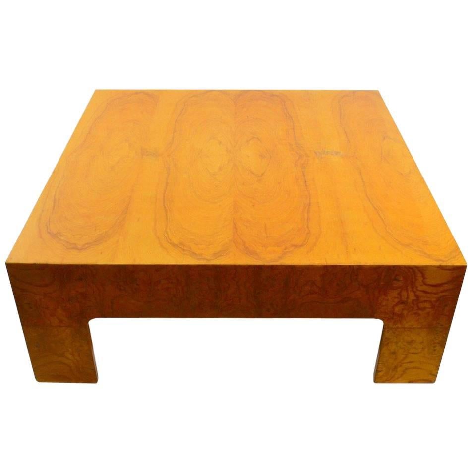 Burl Coffee Table Attributed to Milo Baughman