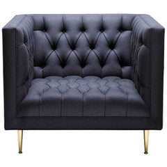 Chair Tux Special Deep Buttoned for Savile Row Wool Week Fox Brothers Navy Wool 10