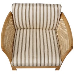 1960s Illum Vikkelsø Plexus Easy Chair en chêne et tissu blanc CFC Silkeborg