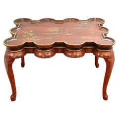 Chinoiserie Coffee Table in Red and Gold
