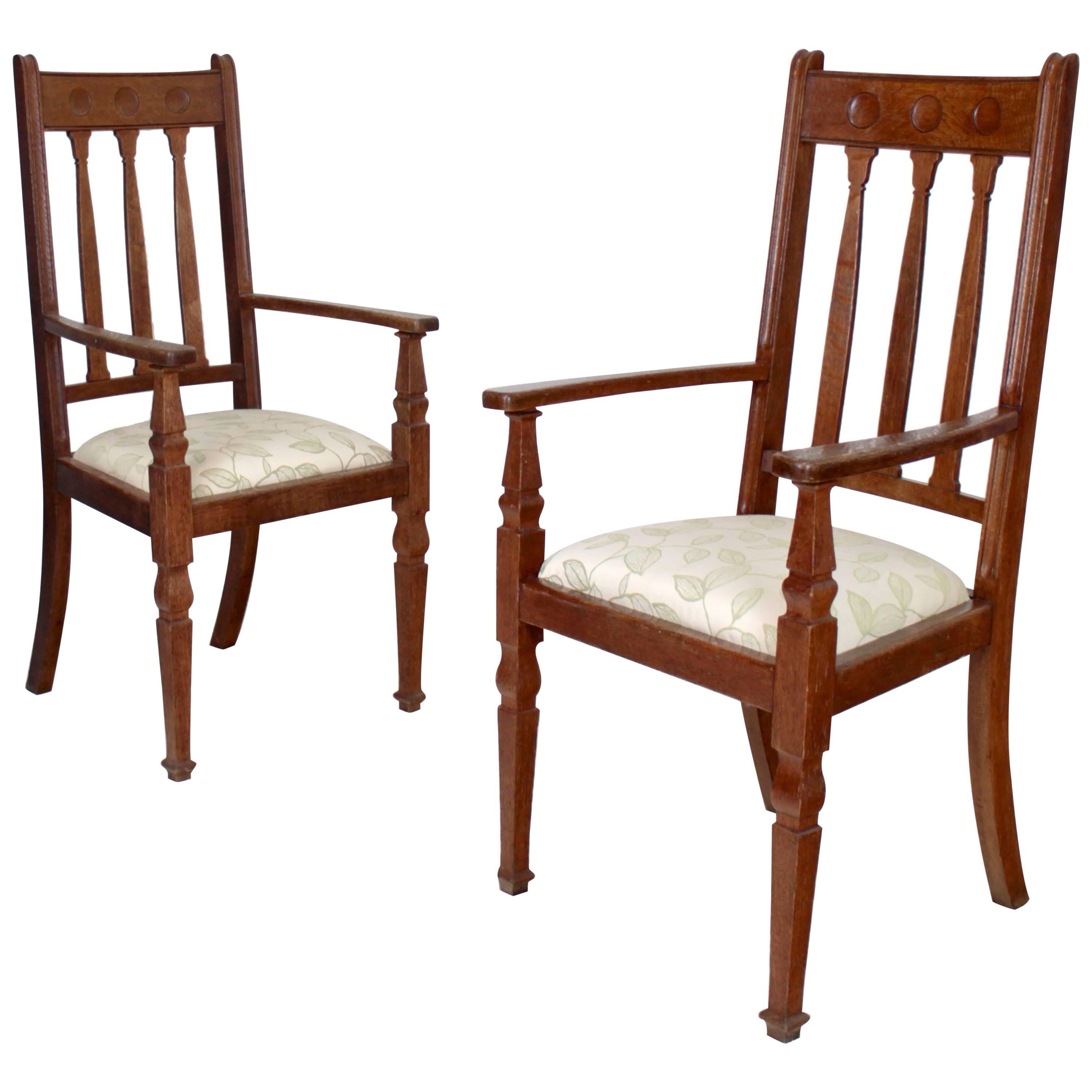 Pair of Arts & Crafts Armchairs by Shapland & Petter For Sale