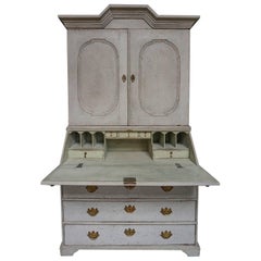 Early Two-Part Secretary with Original Hardware