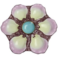 Antique French Limoges Porcelain Oyster Plate, 19th Century