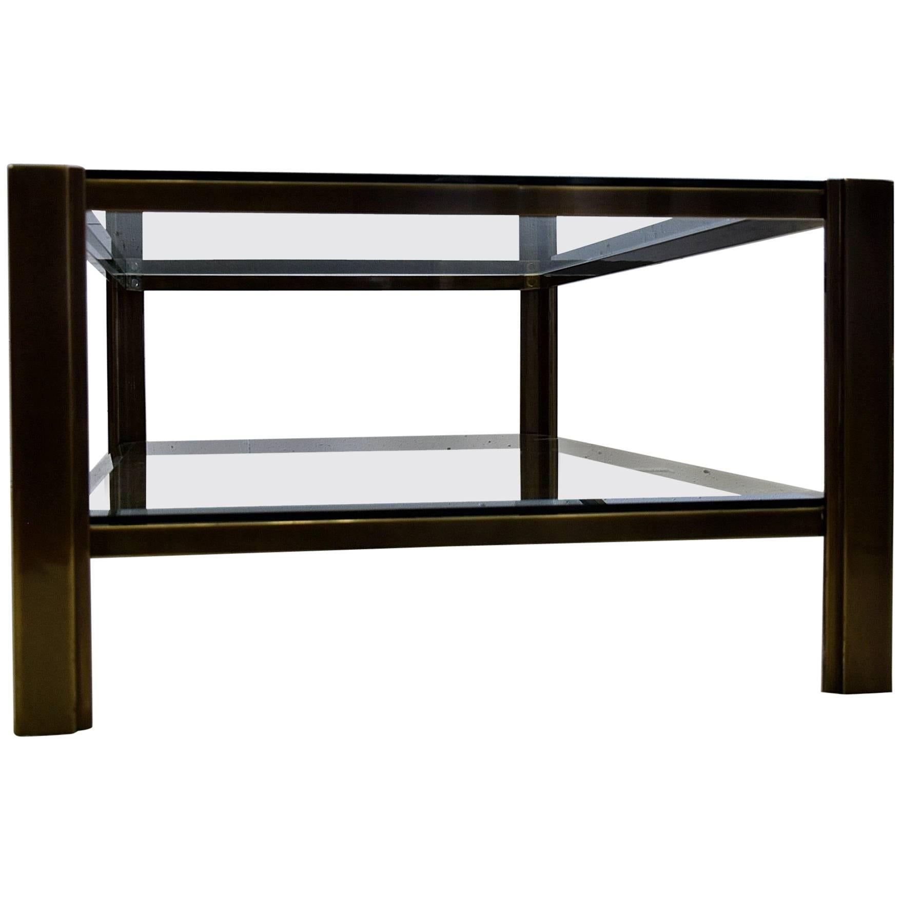Sophisticated 1980s Maison Jansen Solid Brass Coffee Table
