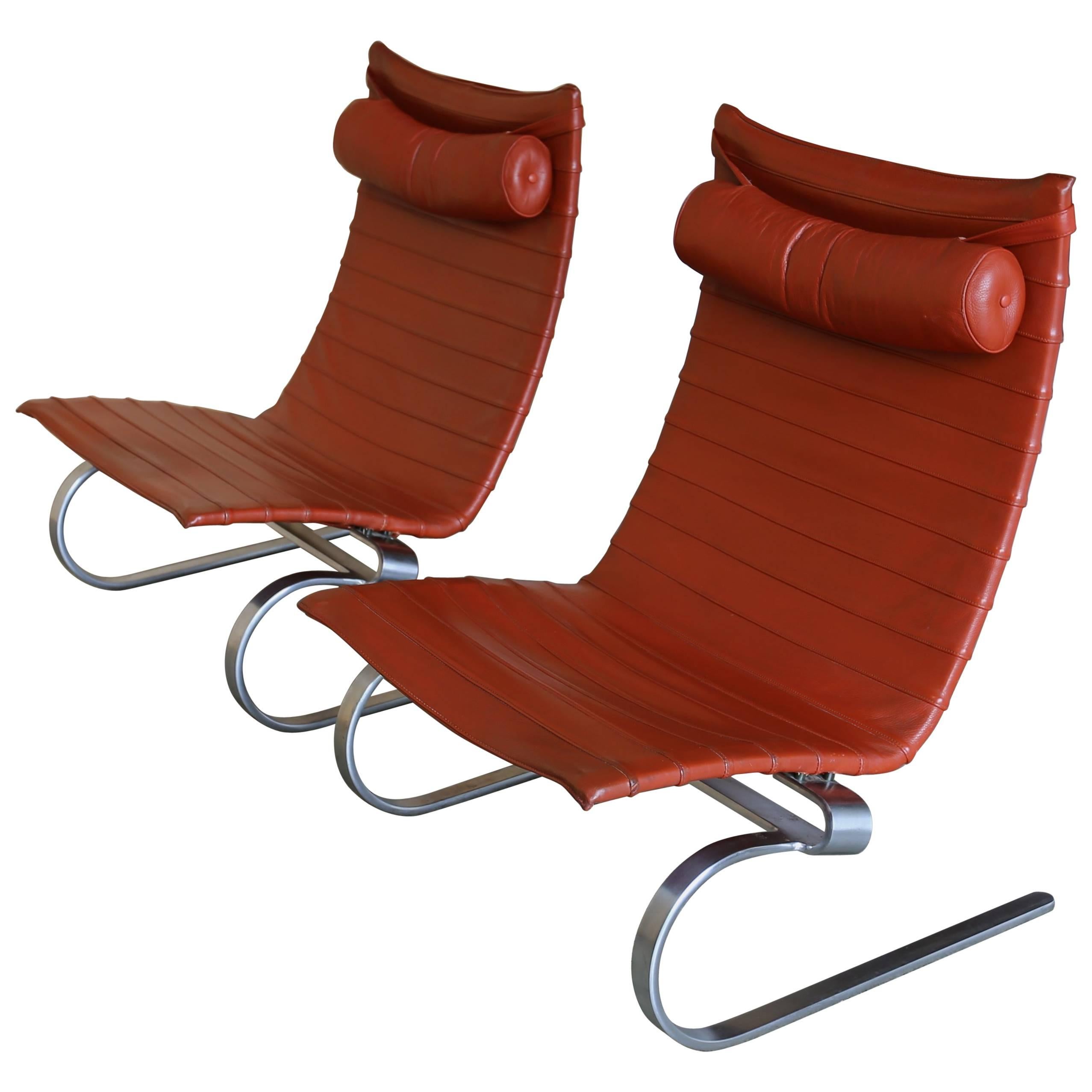 Pair of Poul Kjaerholm Pk20 Lounge Chairs