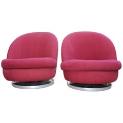 Milo Baughman for Thayer Coggin Swivel Lounge Chairs 9