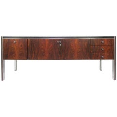 Rosenholz-Credenza mit Lederplatte von Herman Miller für Biltrite:: um 1970er Jahre