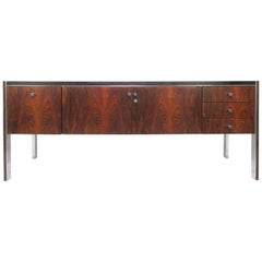 Vintage Rosewood Credenza with Leather Top by Herman Miller for Biltrite, circa 1970s