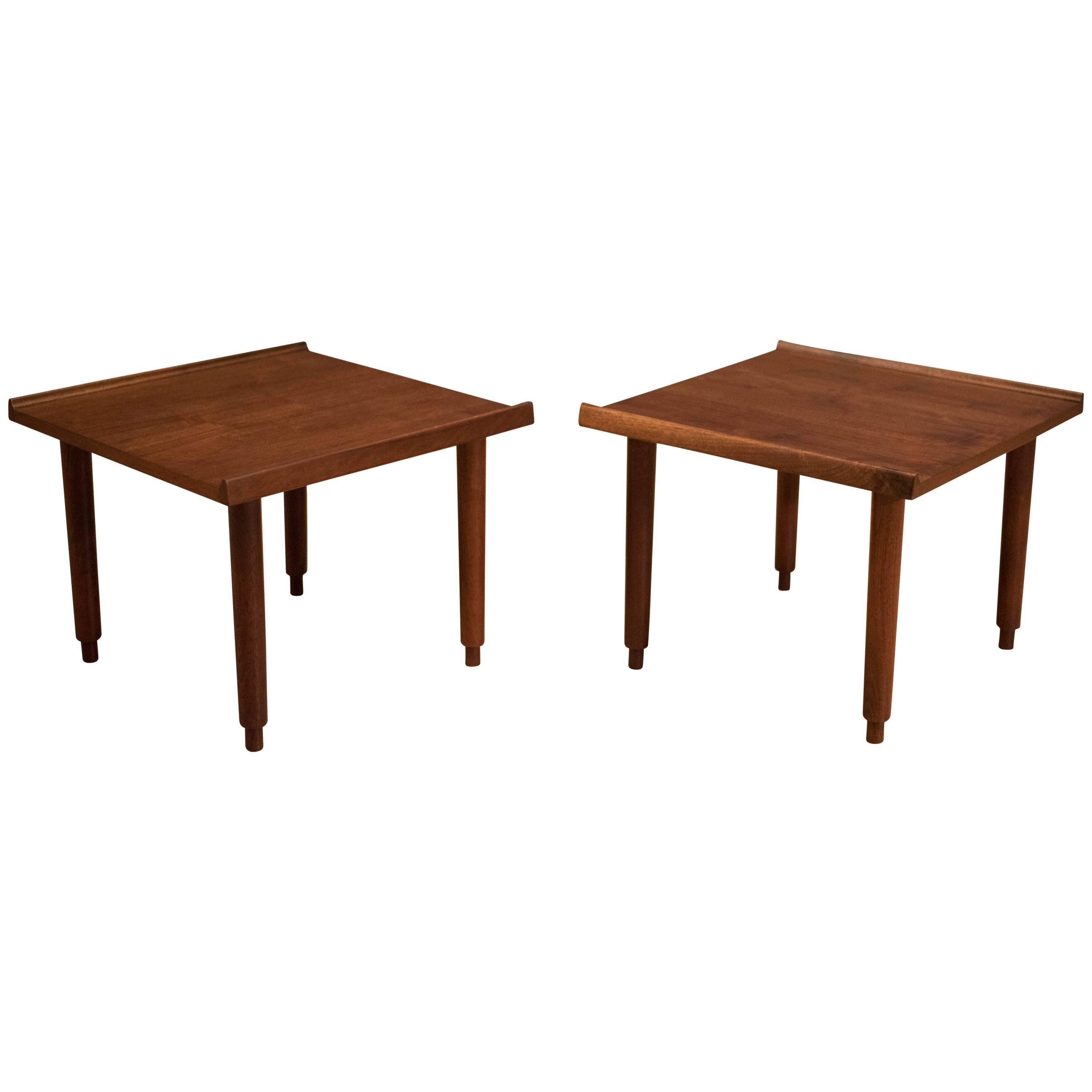 Mid Century Walnut Side Tables by Charles Pechanec