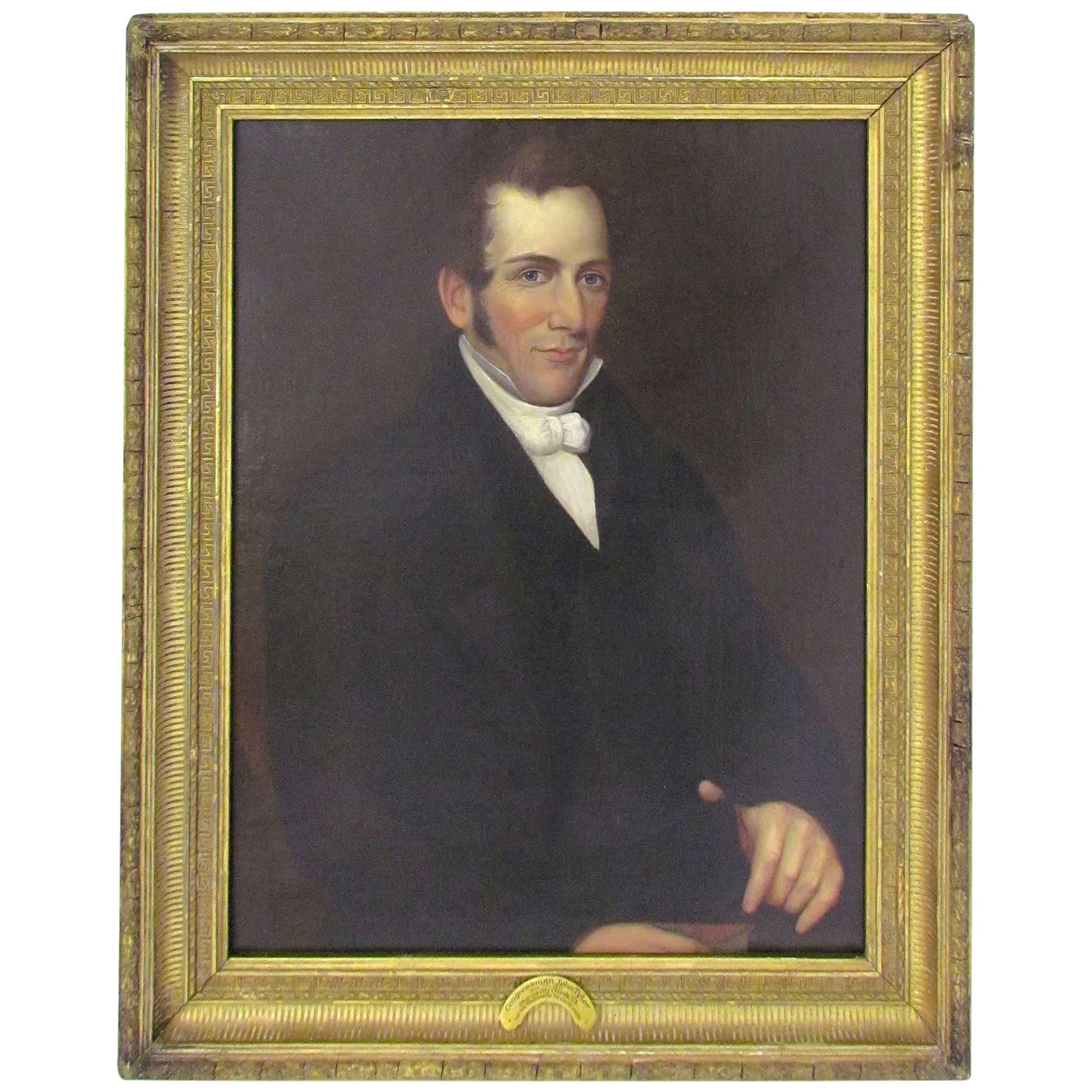 19th Century Oil Portrait of President John Tyler as a Congressman