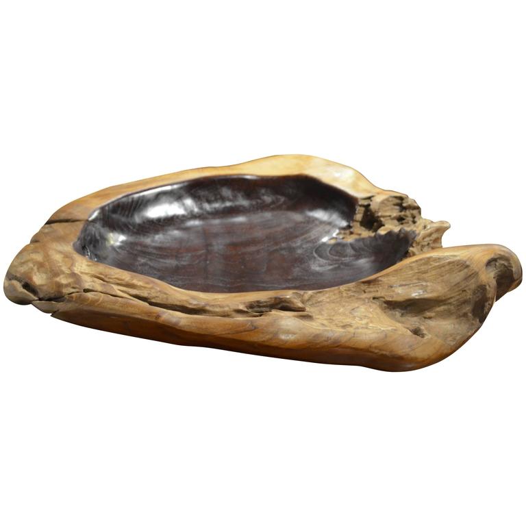 Andrianna Shamaris Organic Teak Wood Vessel For Sale