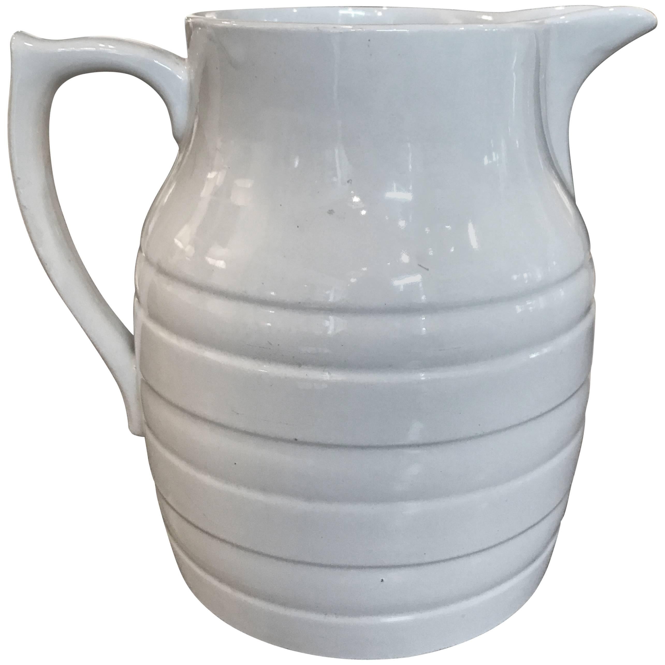 English Banded Ironstone Jug For Sale