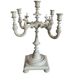 Swedish Five-Light Wooden Candelabrum