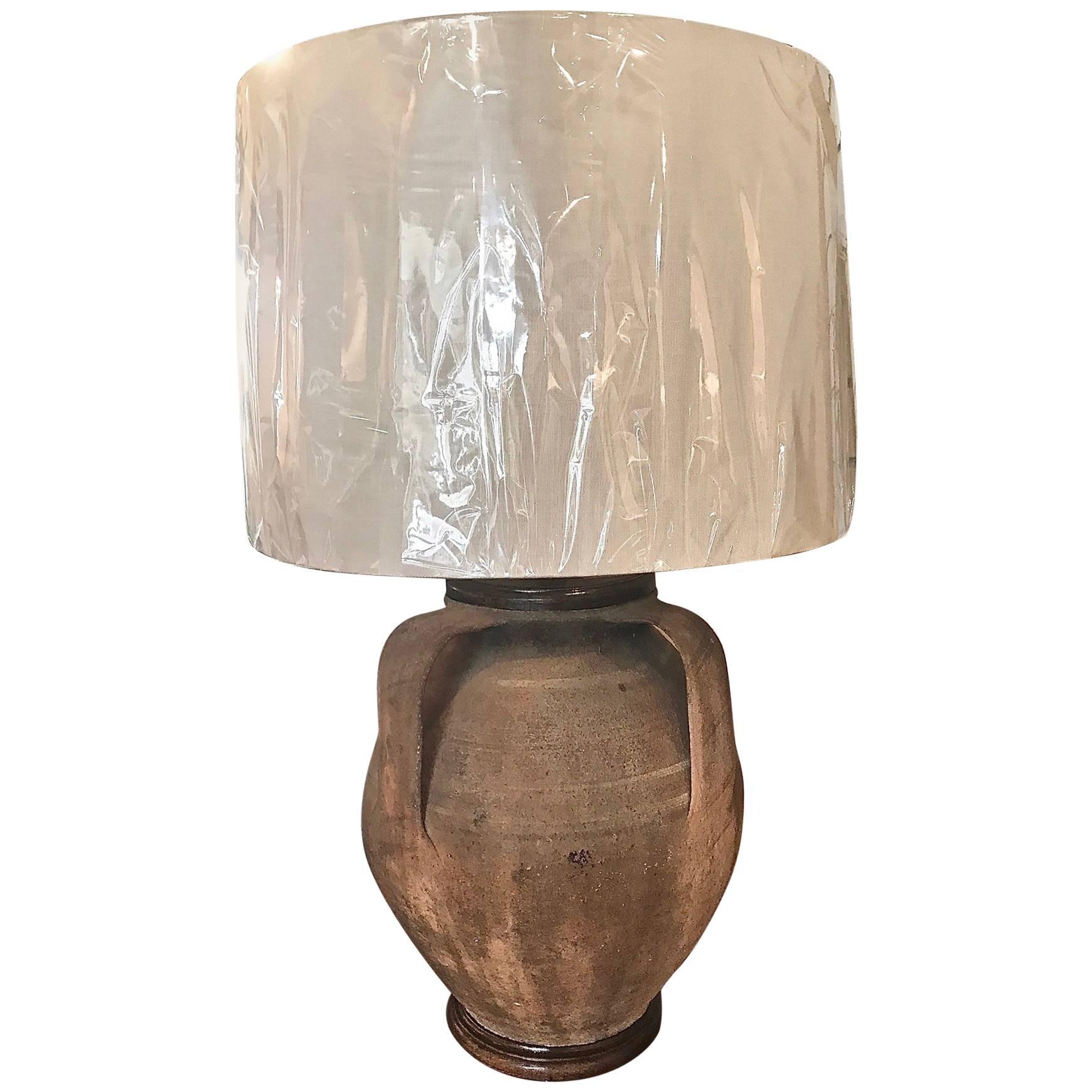 French Terracotta Jug Lamp