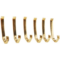 Austrian Mid-Century Brass Wall Hooks by Hertha Baller