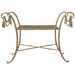 Italian Gilded Iron Bench with Tassels 8