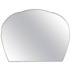 Monumental Italian Brass Framed Mirror With Cloud Shaped Top
