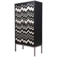 Zig Zag Cabinet by Nada Debs, Classic Cabinet in Mother-of-Pearl Inlay