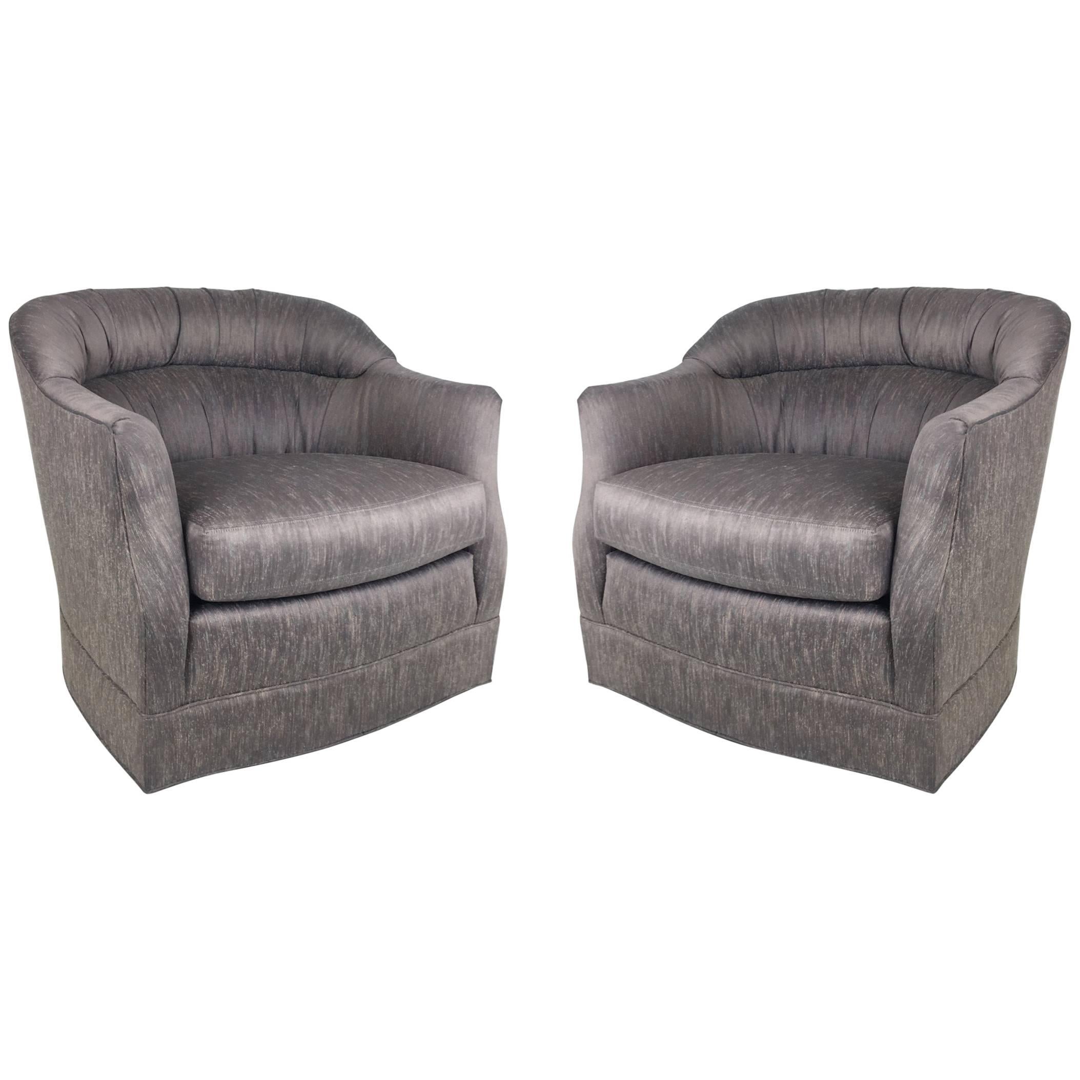 Pair of Swivel Lounge Chairs after Ward Bennett