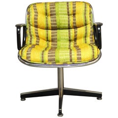 Vintage Mid-Century Plaid Executive Chair by Charles Pollock for Knoll