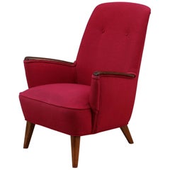 1960s Italian High Back Lounge Chair