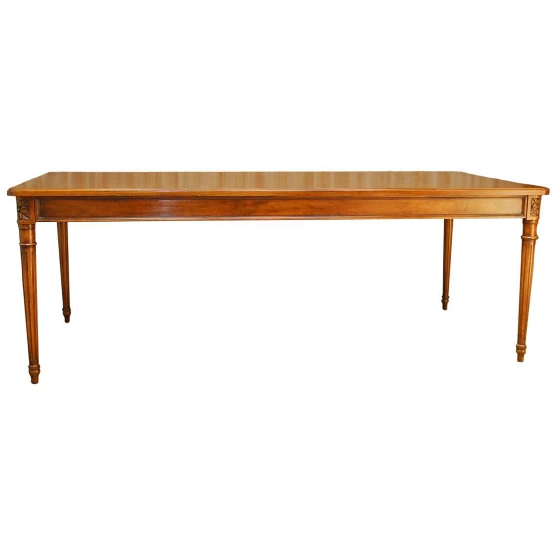 French Louis XVI Style Mahogany Dining Table with Leaves