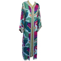 Moroccan Luxury Silk Caftan Gown Maxi Dress