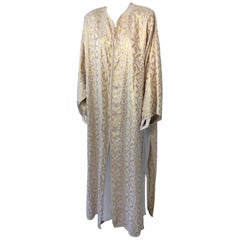 gold caftan Vintage Moroccan Gold Silk Brocade Caftan Set