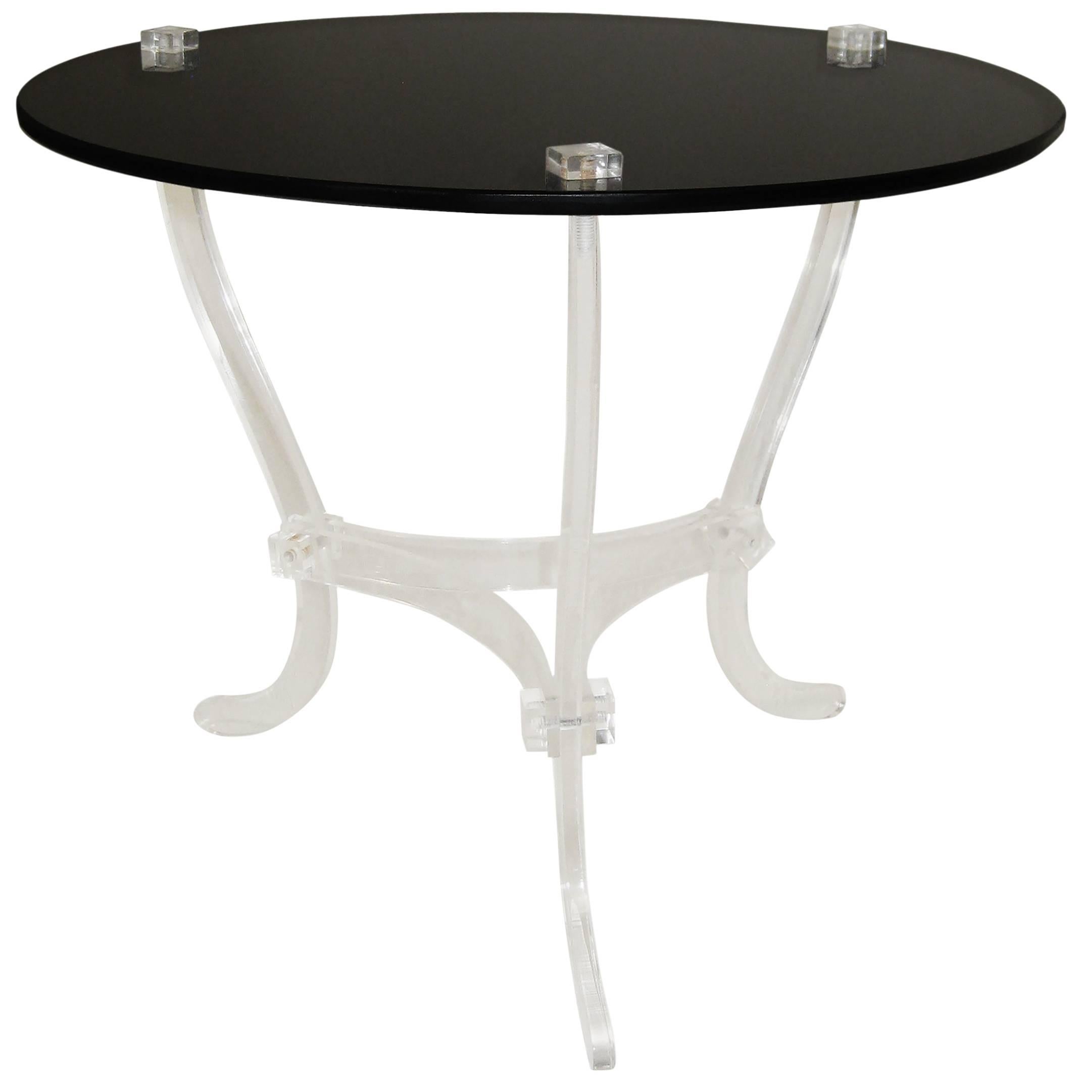 Midcentury Occasional Table, Lucite and Black Vitrolite, Mexico, circa 1965 For Sale
