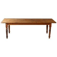 Simple Late 19th Century Pine Harvest Table 7