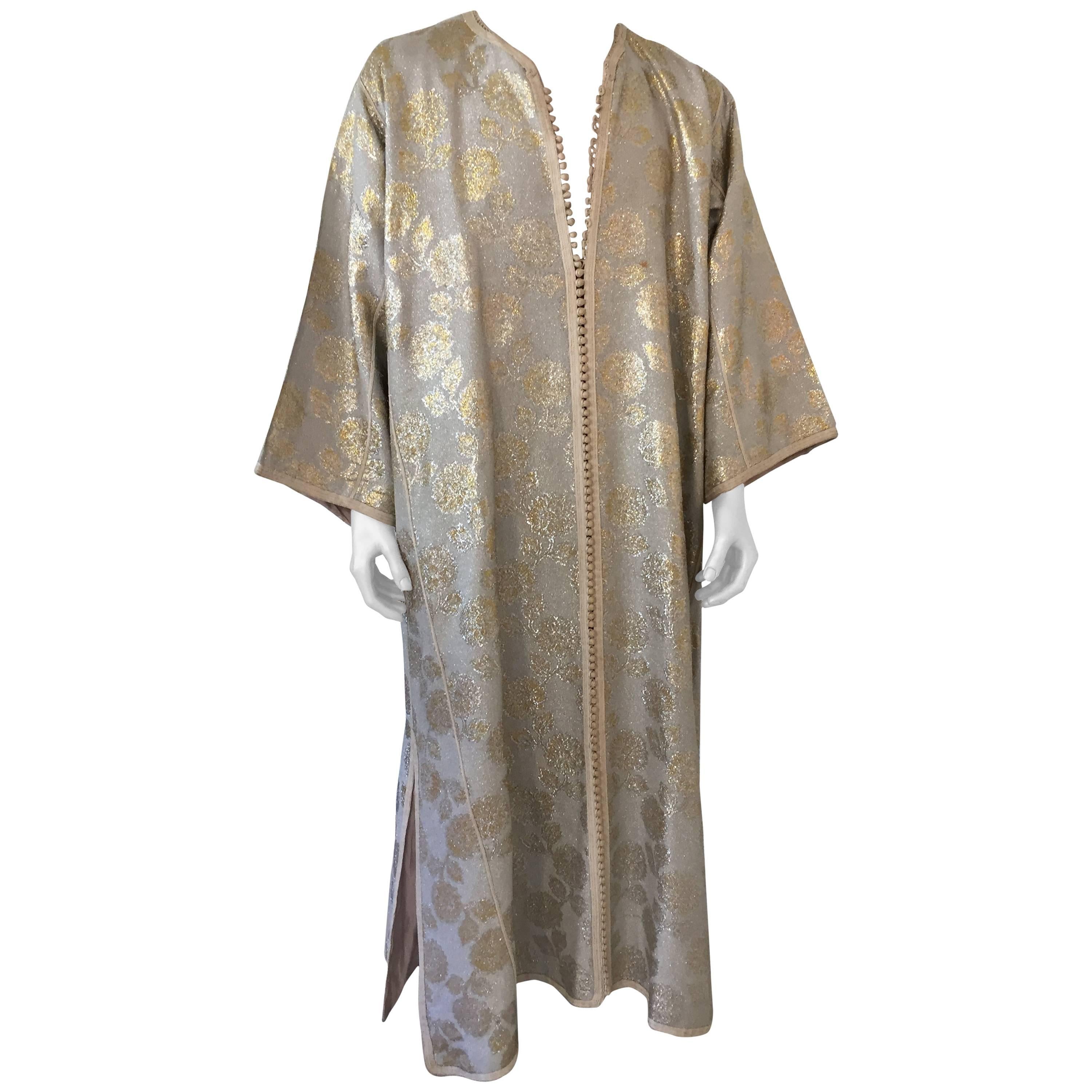 Moroccan Gentleman Silver Brocade Caftan Vintage Kaftan Circa 1960