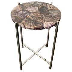 Amethyst Agate Top Side or Cocktail Table