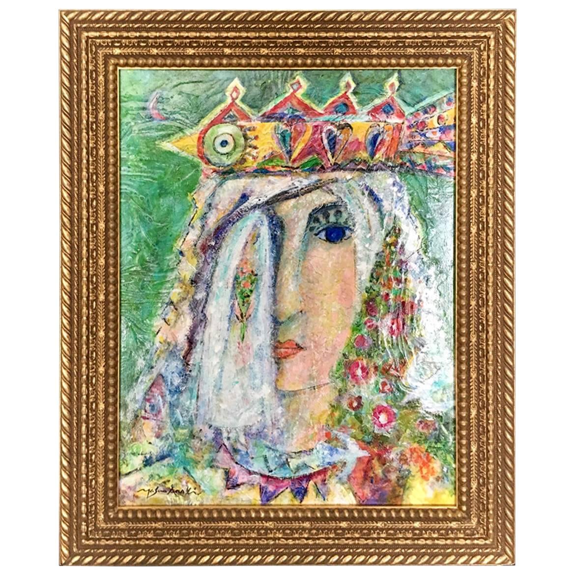 Painting of Queen by Masuo Asaki For Sale