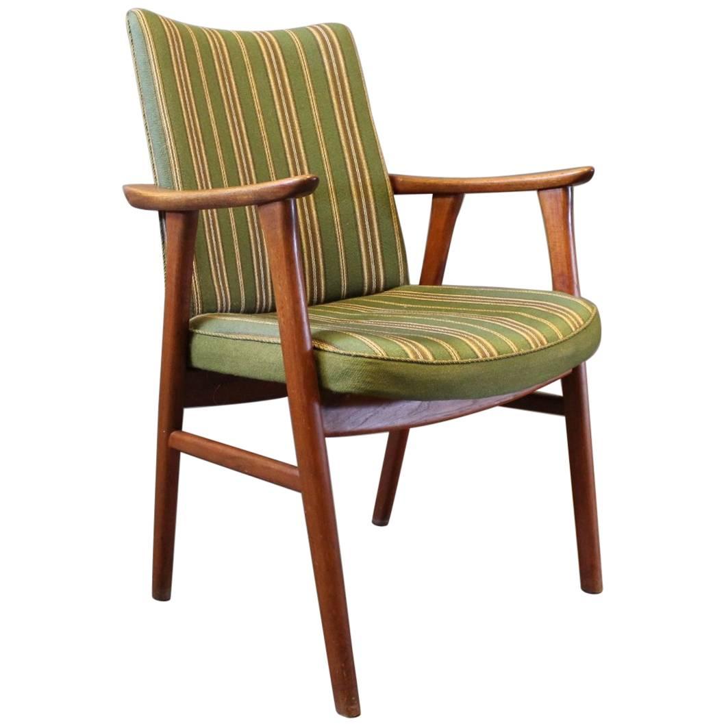 Armchair in Teak and Upholstered in Green Fabric of Danish Design, 1960s