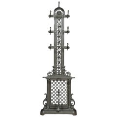 Antique Coalbrookdale Style Cast Iron Hall Stand