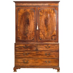 English, 18th Century Georgian Chippendale Mahogany Wardrobe Clothes Press 7