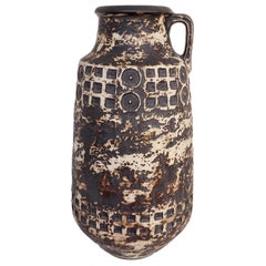 Huge Mid-Century Fat Lava Ceramic Vase by Scheurich, Germany