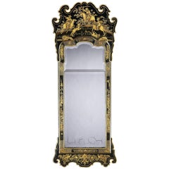 George II Green Japanned and Gilt Pier Mirror Attributed to Giles Grendey 10