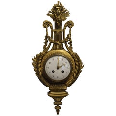 19th Century French Ormolu Cartel Wall Clock