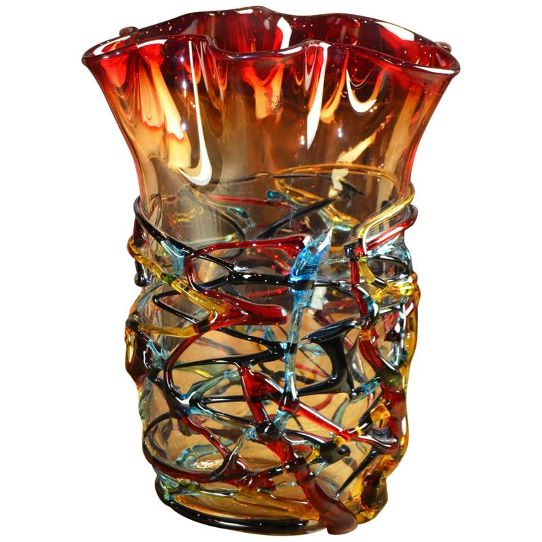 Murano Glass Art Vase by Costantini at 1stDibs