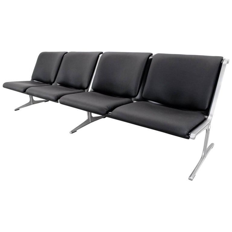 Faux Leather Bench Sofa by Friso Kramer Model 1300 Wilkhahn, 1967